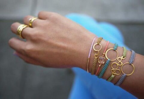 bracelets on the arm as talismans for happiness